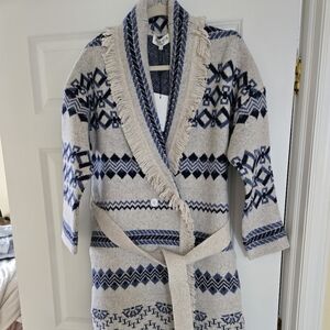 NWT Hale Bob Blue and Cream Cardigan Sweater